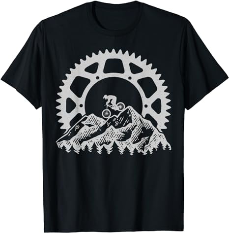 Mountain Biking Gear Retro Vintage MTB Bicycle Bike Rider T-Shirt ...