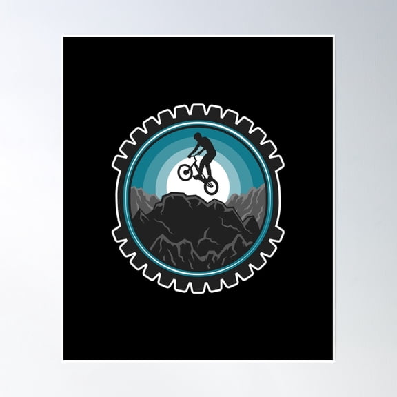 Mountain Biking Jump - Wheel Poster Wall Art, Modern Wall Decor, 24x36 UNFRAMED