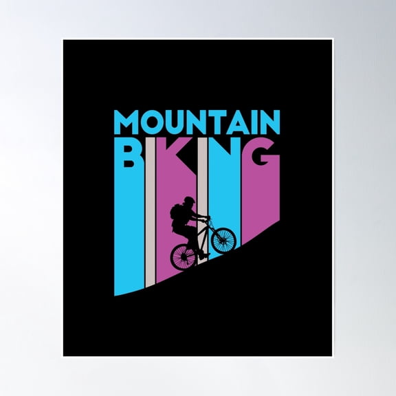 Mountain Biking Poster Wall Art, Modern Wall Decor, 8x12 UNFRAMED