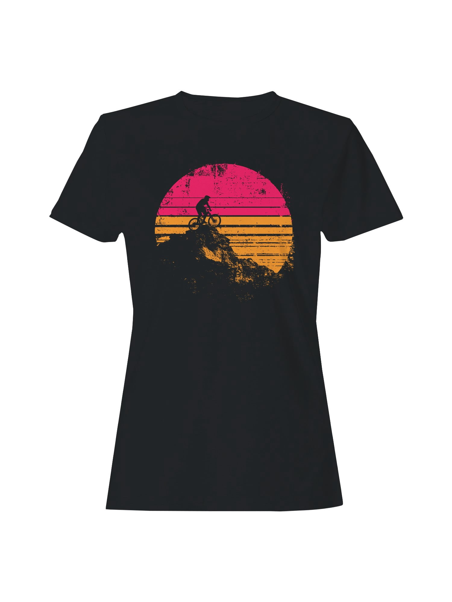 Mountain Biking Retro Sunset Women's T-shirt - Walmart.com