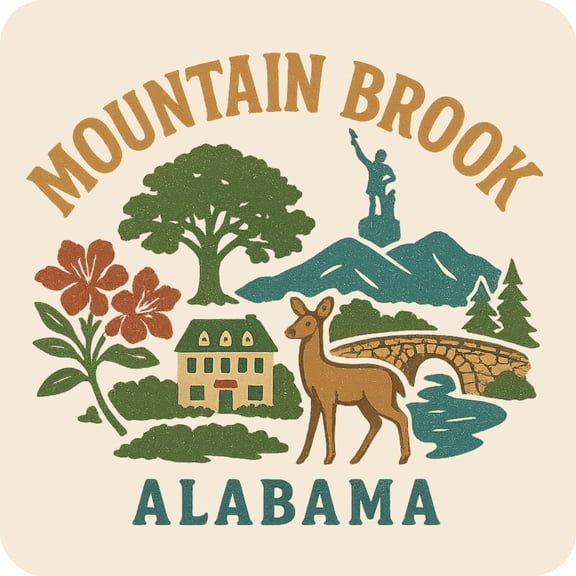 Mountain Brook Alabama Keepsakes Souvenir Vinyl Sticker – Destination Travel Keepsake Collectible (3-Inches Wide)