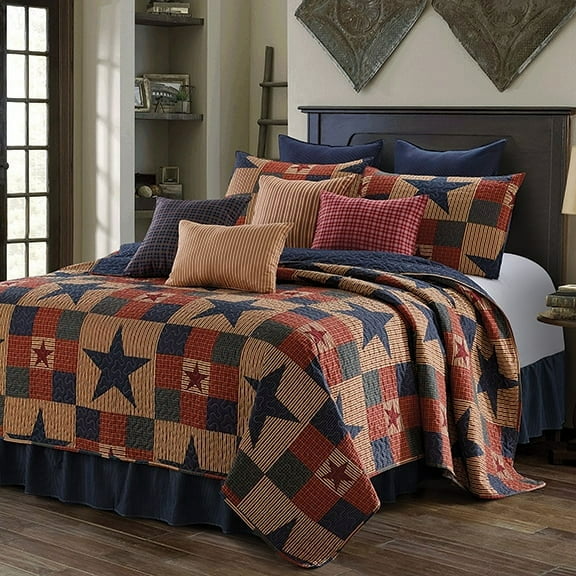 Mountain Cabin Western Star Quilt and Sham Set - King Size