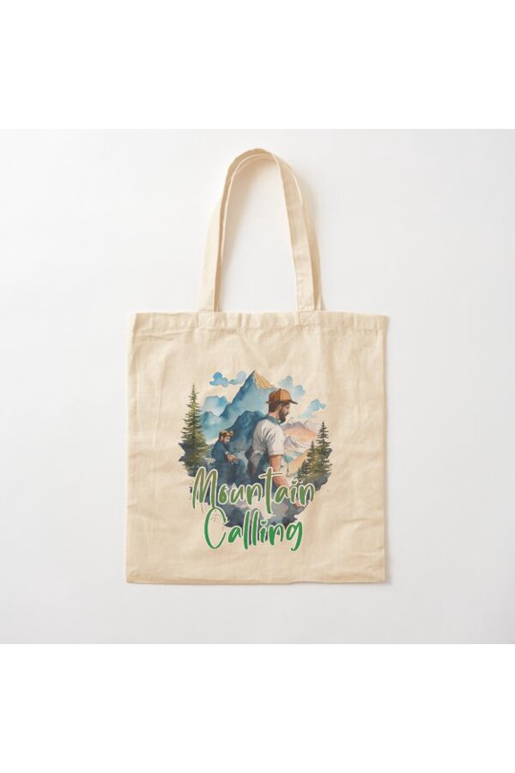 Mountain Calling -Adventure Canvas Tote Bags, Reusable Shopping Bag