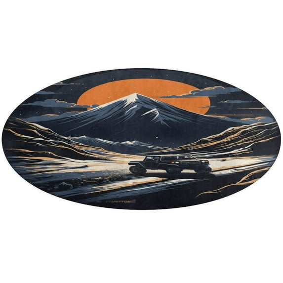 The Mountain Is Calling Round Rugs -Washable Non-Slip Small Round Area Rug Throw Soft Circle Rugs for Bedroom, Modern Print Indoor Carpet for Entryway Sofa Living Room
