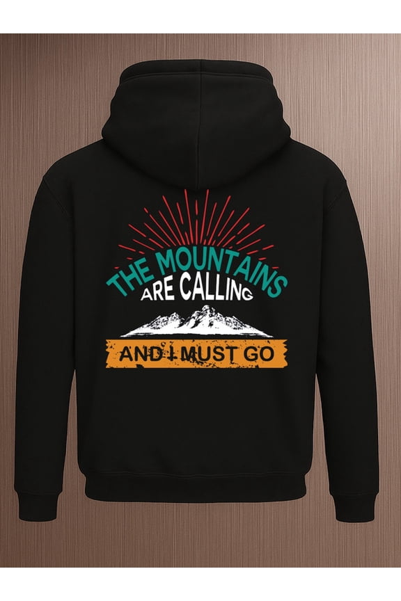 Mountain Calling graphic hoodies Camping men funny hoodies black Soft & Comfortable vintage winter spring high quality streetwear vintage gift cute funny Original Unisex hoodie