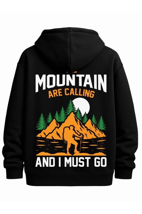 Mountain Calling graphic hoodies mens hooded sweatshirt black Comfortable Material,Bold Design patterned sweatshirt,streetwear lovers graphic Original Unisex hoodie