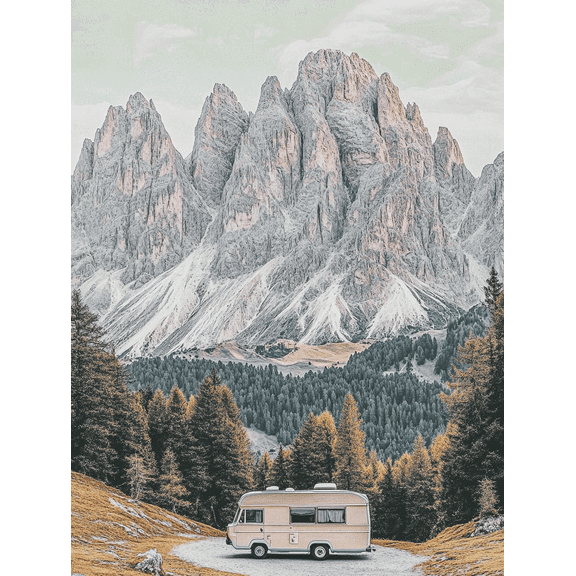 Mountain Camper Van Canvas Print/Wall Art Perfect for Living Room Bedroom Office Dorm Room and Apartment Decoration