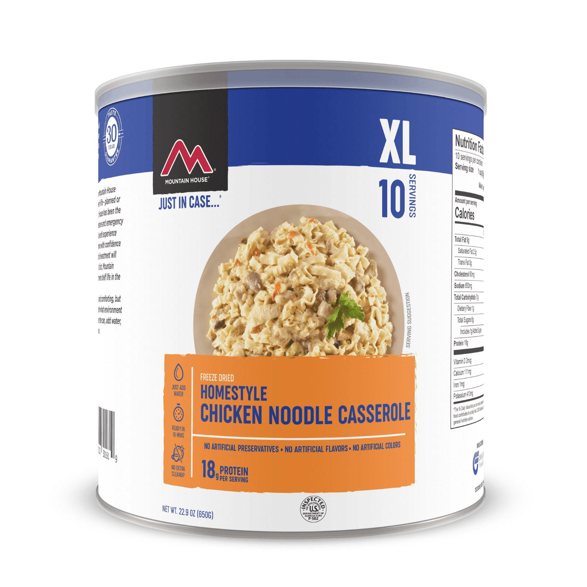 Mountain Casserole Shelf Stable No Preservatives Freeze Dried Noodle Backpacking Food, Chicken, Can