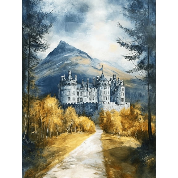 Mountain Castle Canvas Print/Wall Art Suitable for Living Room Bedroom Office Hallway and Dining Room Decoration.