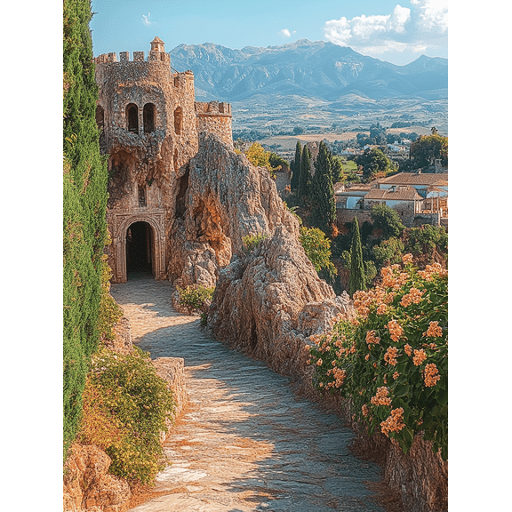 Mountain Castle Canvas Wall Art Perfect for Living Room Hallway and Dining Room Decoration.