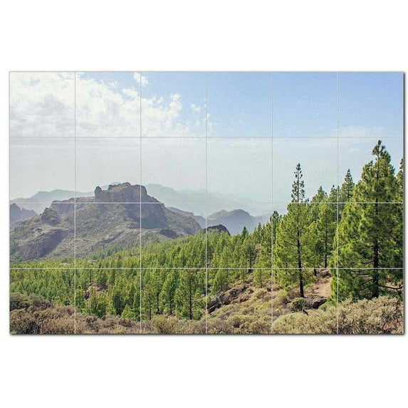 Mountain Ceramic Tile Mural Kitchen Backsplash Bathroom Shower, 401113-L64