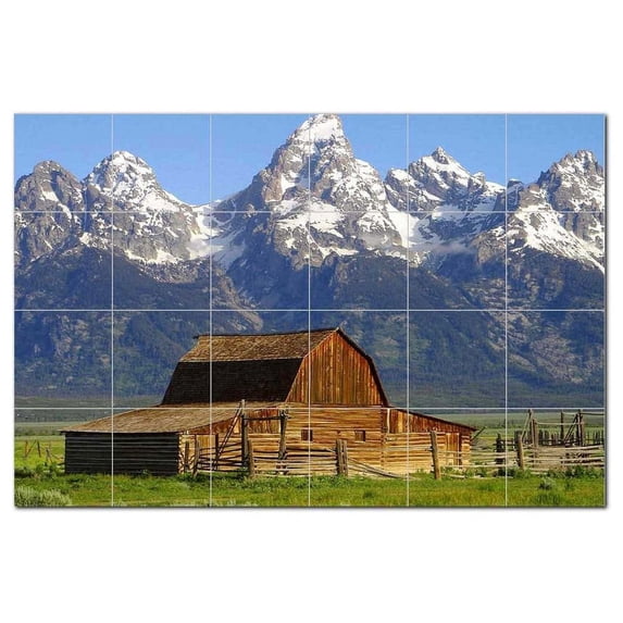Mountain Ceramic Tile Mural Kitchen Backsplash Bathroom Shower, 401117-S64