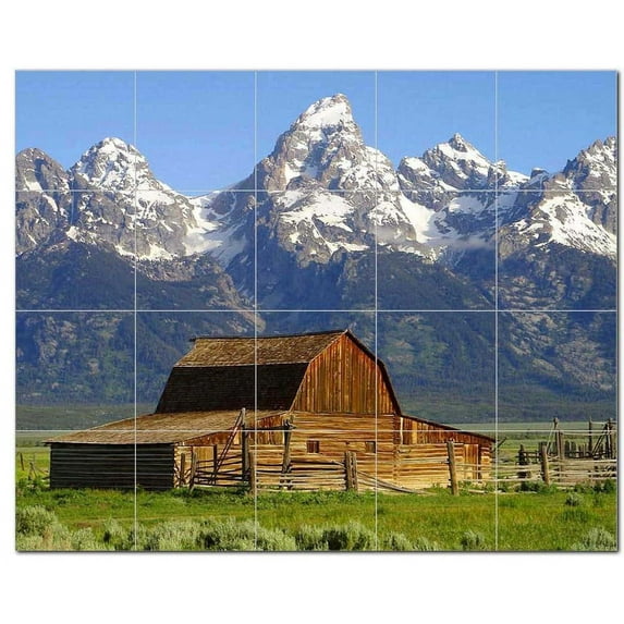 Mountain Ceramic Tile Mural Kitchen Backsplash Bathroom Shower, 401117-XL54
