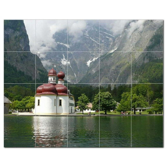 Mountain Ceramic Tile Mural Kitchen Backsplash Bathroom Shower, 401126-L54