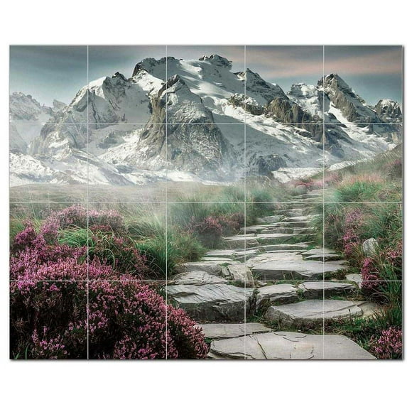 Mountain Ceramic Tile Mural Kitchen Backsplash Bathroom Shower, 401148-XL54