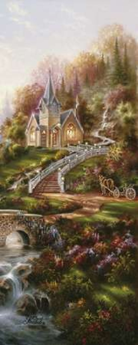 Mountain Chapel - Detail Canvas Art - Klaus Strubel (24 x 48)