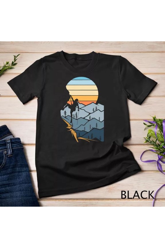 Mountain Climber Boulder Sports Hobby Retro Rock Climbing Unisex S-5XL T-Shirt