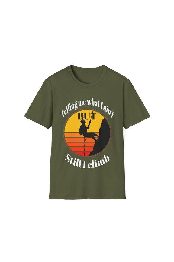 Mountain Climber Reaching New Heights with Determination Unisex T-Shirt