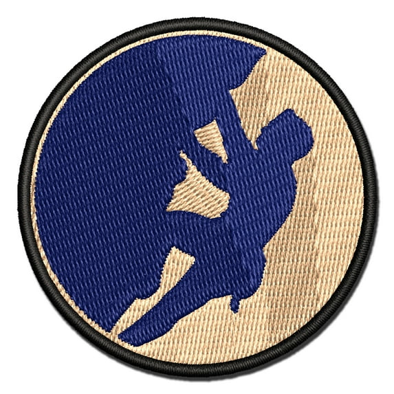 Mountain Climber Rock Climbing Hiking Applique Multi-Color Embroidered Hook & Loop Patch - 2.5 Inch Small
