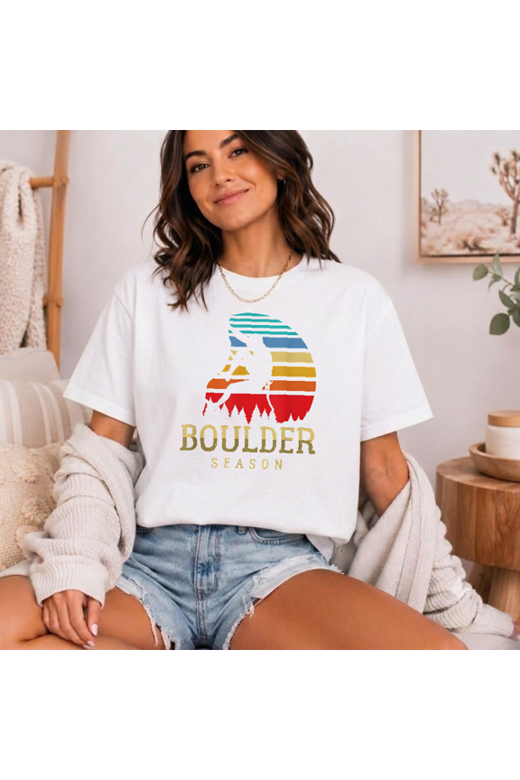Mountain Climbing Boulder Climb Nature Hiking Season Graphic Tee ApparelV13135,for unisex up to 5XL