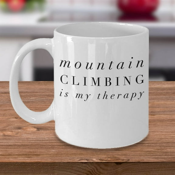 Mountain Climbing 11 oz Coffee Mug - Mountain Climber White Ceramic Gift