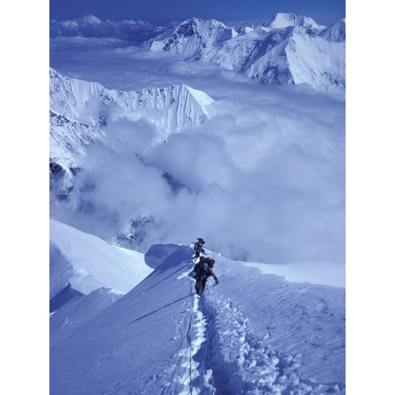 Art.com Mountain Climbing on Denali, Alaska, USA Photographic Print by Lee Kopfler, 12" x 16"