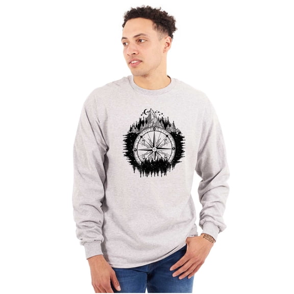 Mountain Compass Symbolic Spirit Plus Size Long Sleeve Graphic Tee Shirt Brisco Brands 3X