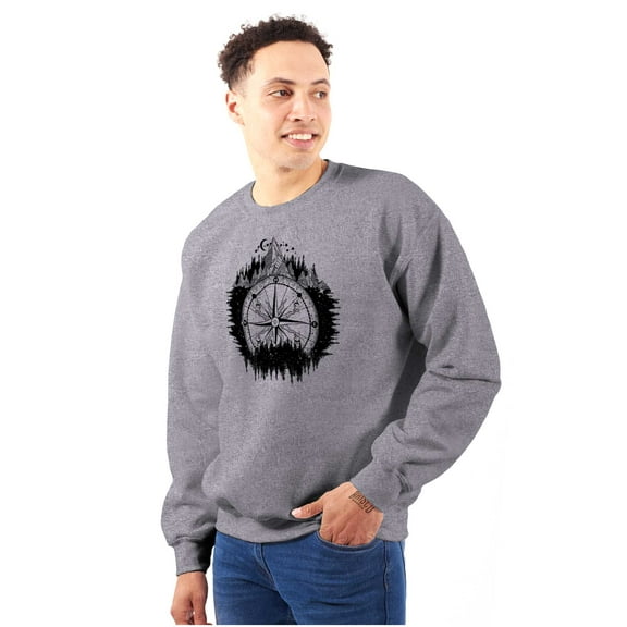 Mountain Compass Symbolic Spirit Unisex Plus Fleece Graphic Sweatshirt Brisco Brands 3X