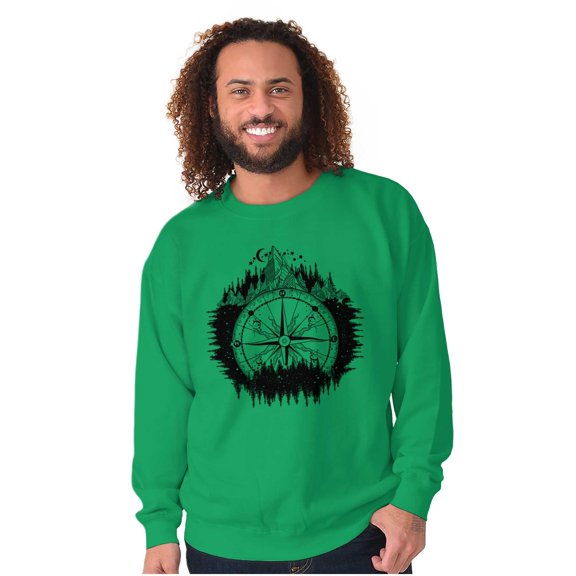 Mountain Compass Symbolic Spirit Unisex Plus Fleece Graphic Sweatshirt Brisco Brands 5X