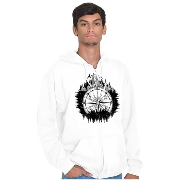 Mountain Compass Symbolic Spirit Zip Up Hoodie Men's Women's Brisco Brands M