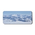 thumbnail image 1 of Mountain Computer Mouse Pad, Snowy Summit of Alps over the Clouds Scenery at Winter Wilderness in the Nature, Rectangle Non-Slip Rubber Mousepad X-Large, 35" x 15", White Blue, by Ambesonne, 1 of 2