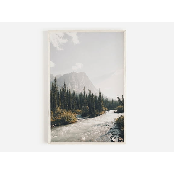 Mountain Creek Wall Art Montana Landscape Mountain Forest Evergreen Trees Poster Misty Mountain Range Western Decor, Poster Only