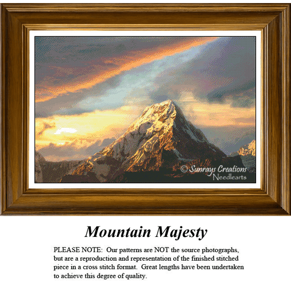 Mountain Cross Stitch Pattern | Mountain Majesty (Pattern Only, You Provide The Floss and Fabric)