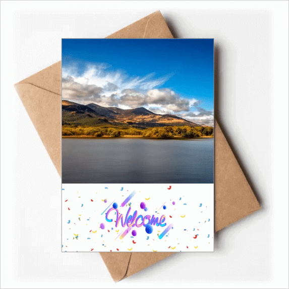 Mountain Crystal Lake Science Nature Scenery Welcome Back Greeting Cards Envelopes Blank