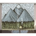 thumbnail image 1 of Ambesonne Mountain Curtains 2 Panel Set, Sketchy Countryside, 108" x 96", Slate Blue Green Taupe, 1 of 3