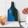 thumbnail image 1 of Mountain Cutting Board, Snow Covered Mountain Peaks with Vivid Sky and Vibrant Trees National Park, Tempered Glass Cutting and Serving Board, Wine Bottle Shape, Green Blue White, by Ambesonne, 1 of 1