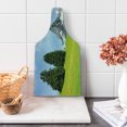 thumbnail image 1 of Mountain Cutting Board, View of Mountain Matterhorn in a Peaceful Summer Day with Sun Rays Meadow Print, Tempered Glass Cutting and Serving Board, Wine Bottle Shape, Green Blue, by Ambesonne, 1 of 1