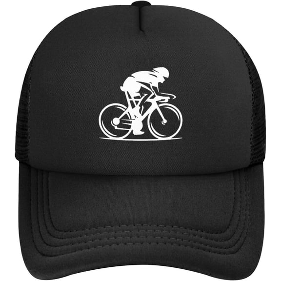 Mountain Cyclists Baseball Cap Classic Solid Color Adjustable Mesh Baseball Cap for Men Women Black