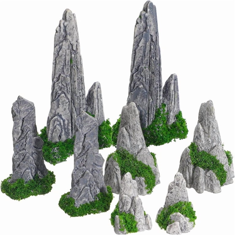 ZHITENG Lot de 8 décorations miniatures de montagnes - Paysage zen - Jardin miniature - Décoration d'aquarium - Mini résine - Modèle de montagne - Décoration de jardin zen - Résine pour micro paysage ZHITENG Lot de 8 décorations miniatures de montagnes - Paysage zen - Jardin miniature - Décoration d'aquarium - Mini résine - Modèle de montagne - Décoration de jardin zen - Résine pour micro paysage