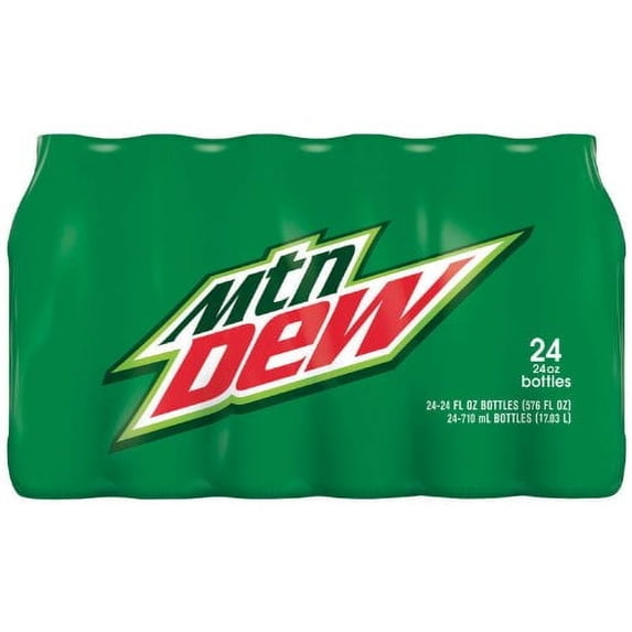 Mountain Dew soda pop 24 oz bottles 24 pack