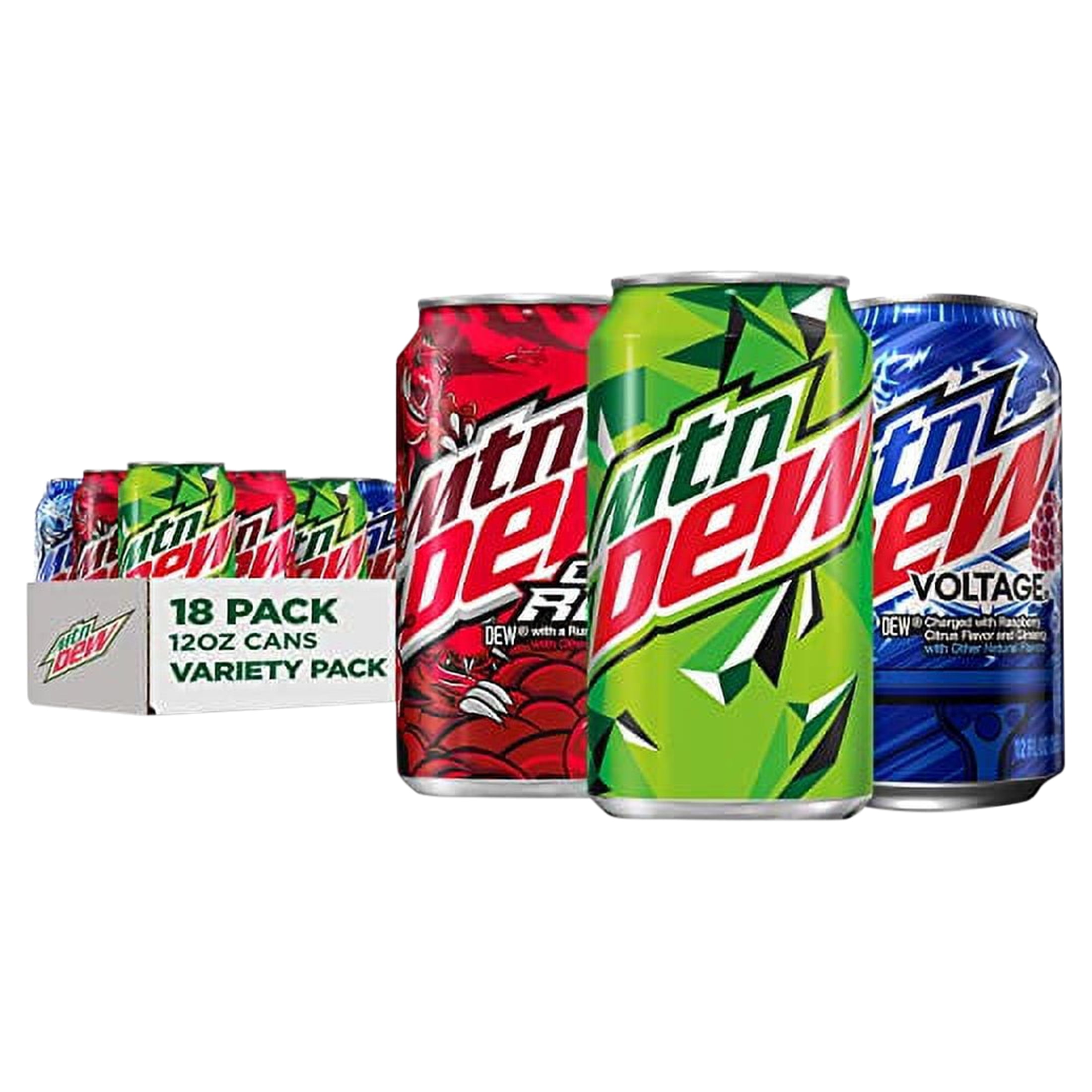 Mountain Dew 3 Flavor Core Variety Pack (Dew, Code Red, Voltage