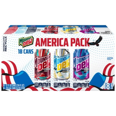 Mountain Dew America Variety Pack, 12 fl oz, 18 Count