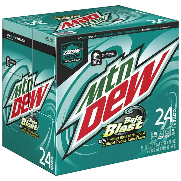 Mountain Dew Baja Blast 12 fl oz Cans, 24 count