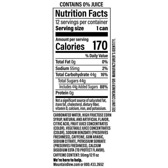 Mountain Dew Baja Blast Soda Cabo Citrus, 12 fl oz 12 pack Cans