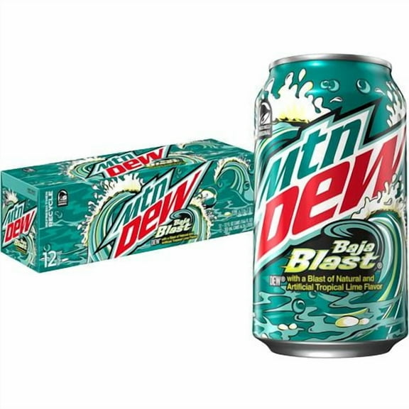 Mountain Dew Baja Blast Cans, 12 Oz Cans, 12 Count - Pack of 2