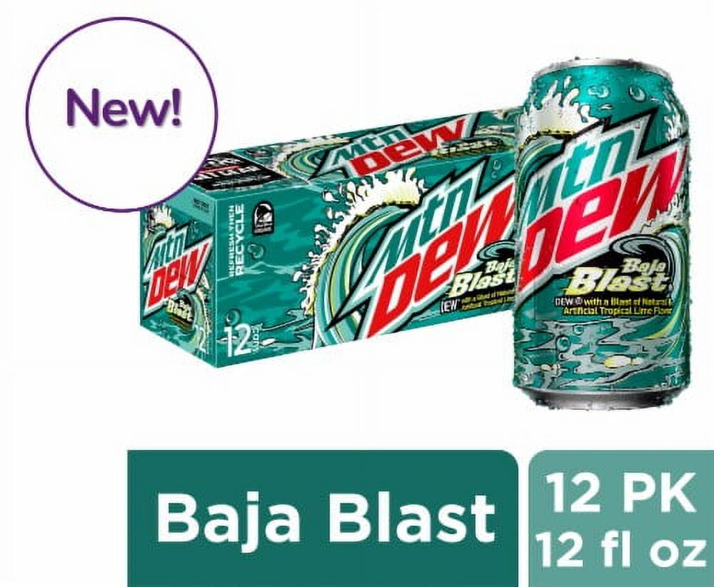 2X - Mountain Dew Baja Blast Soda Cans-12 pk / 12 oz