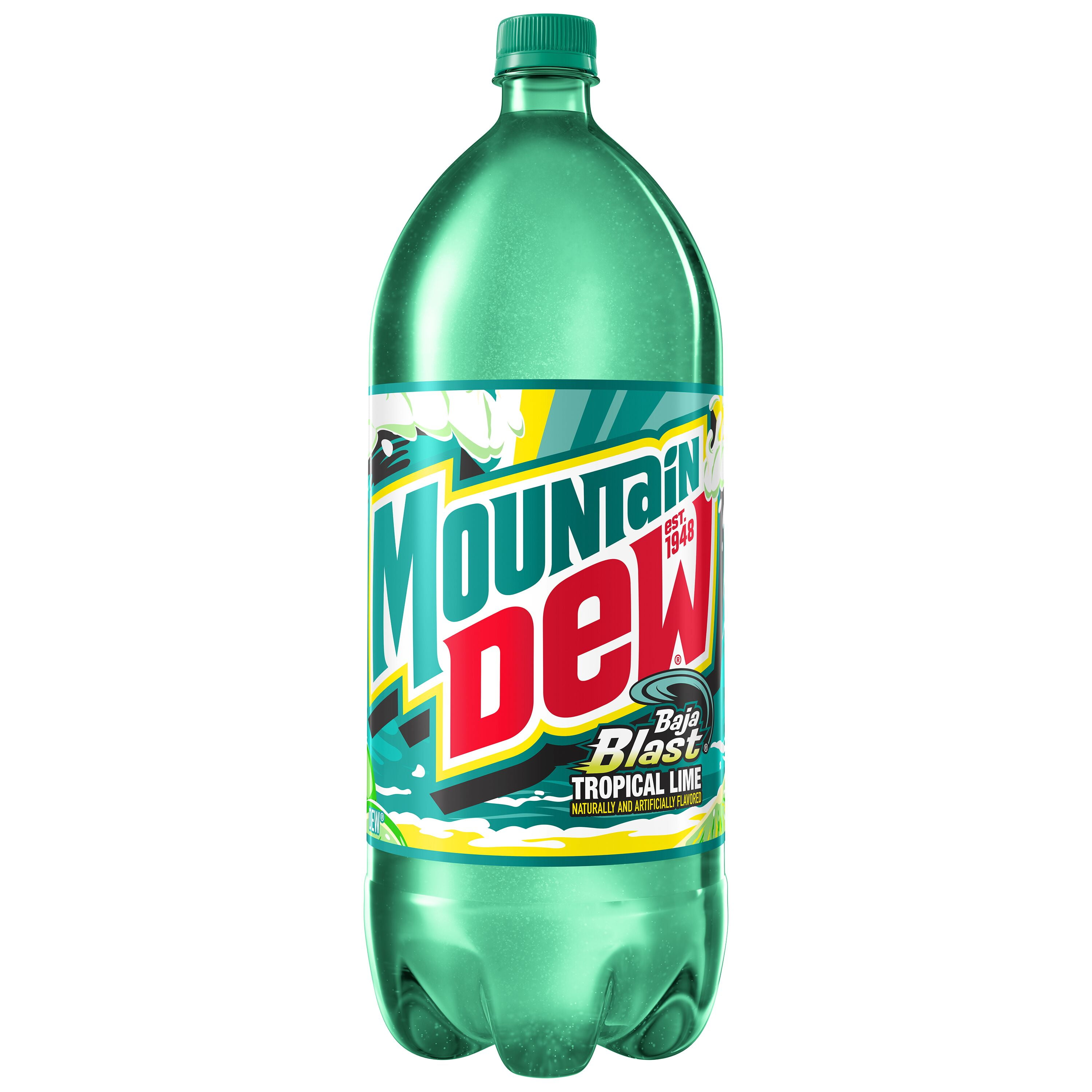 Mountain Dew Baja Blast Soda Pop 2 Liter Bottle