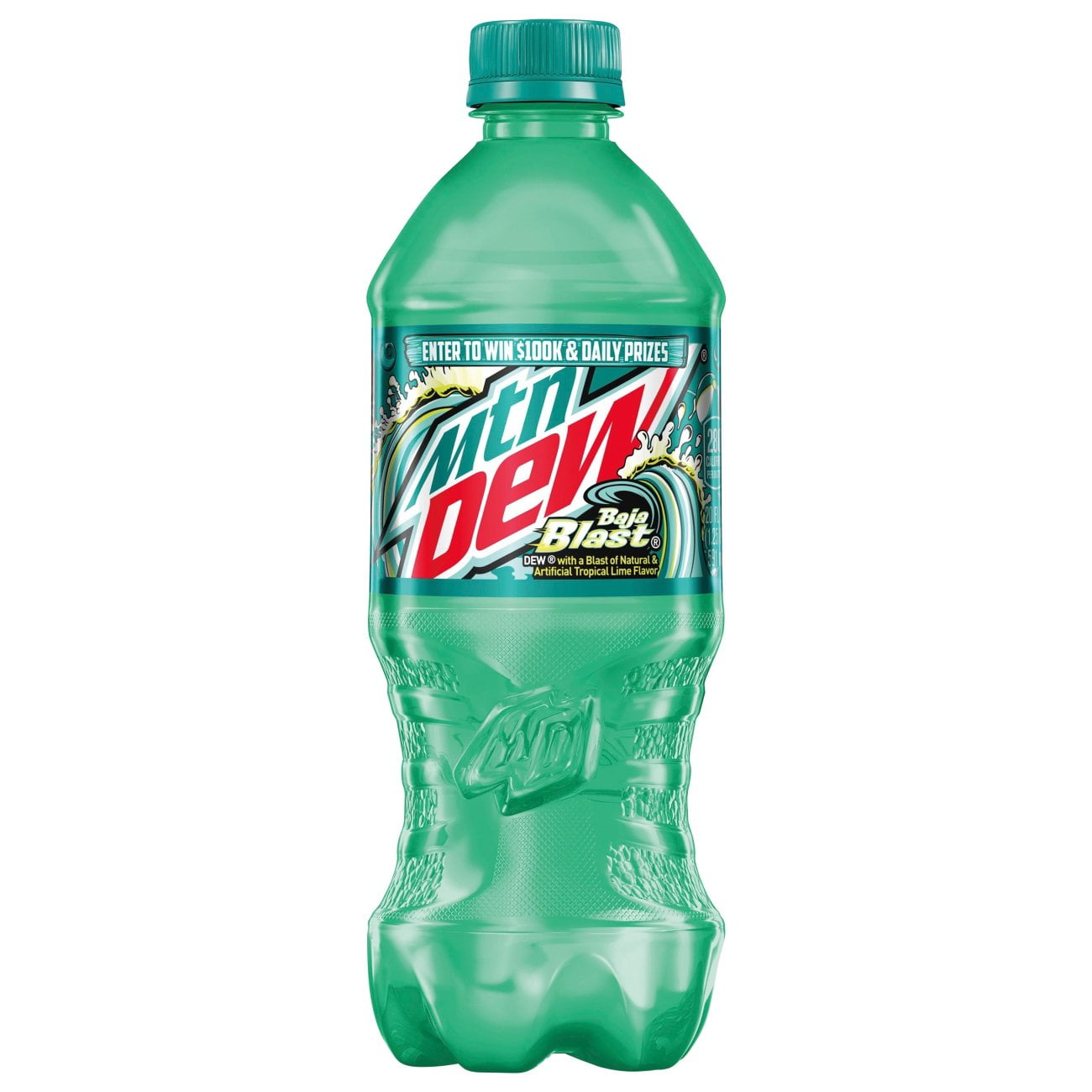 Mountain Dew Baja Blast Tropical Lime Soda - 20 oz- Pack of 2