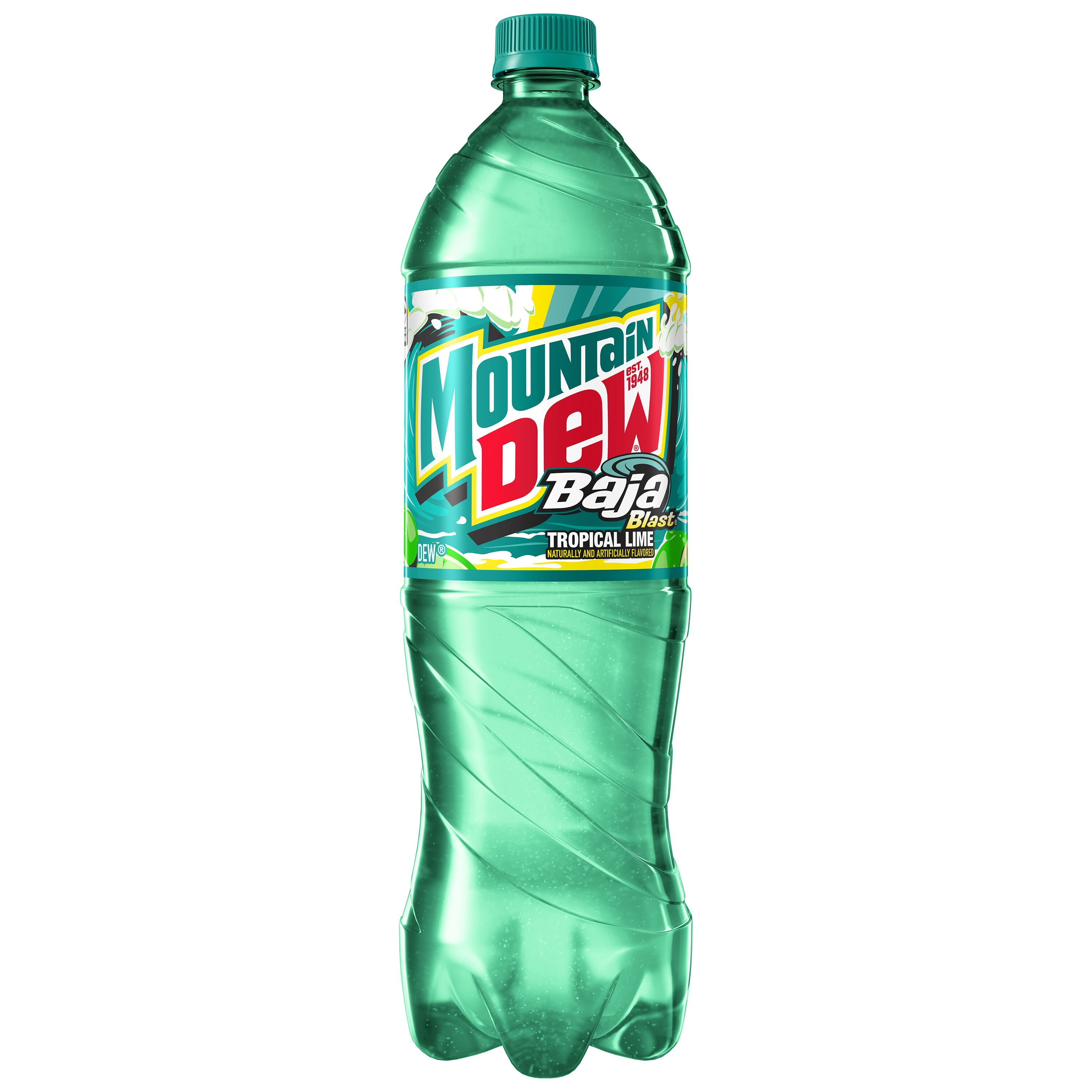 Mountain Dew Baja Blast Tropical Lime Soda Pop, 1.25L Bottle