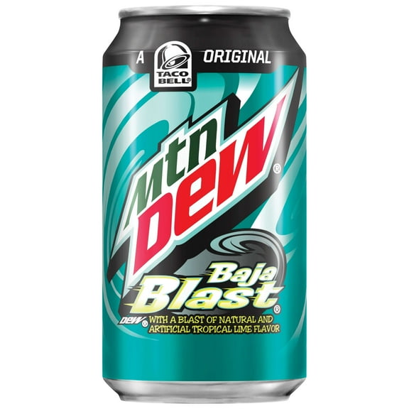 Mountain Dew Baja Blast Tropical Lime Soda Pop 12 fl oz 12 Pack Cans